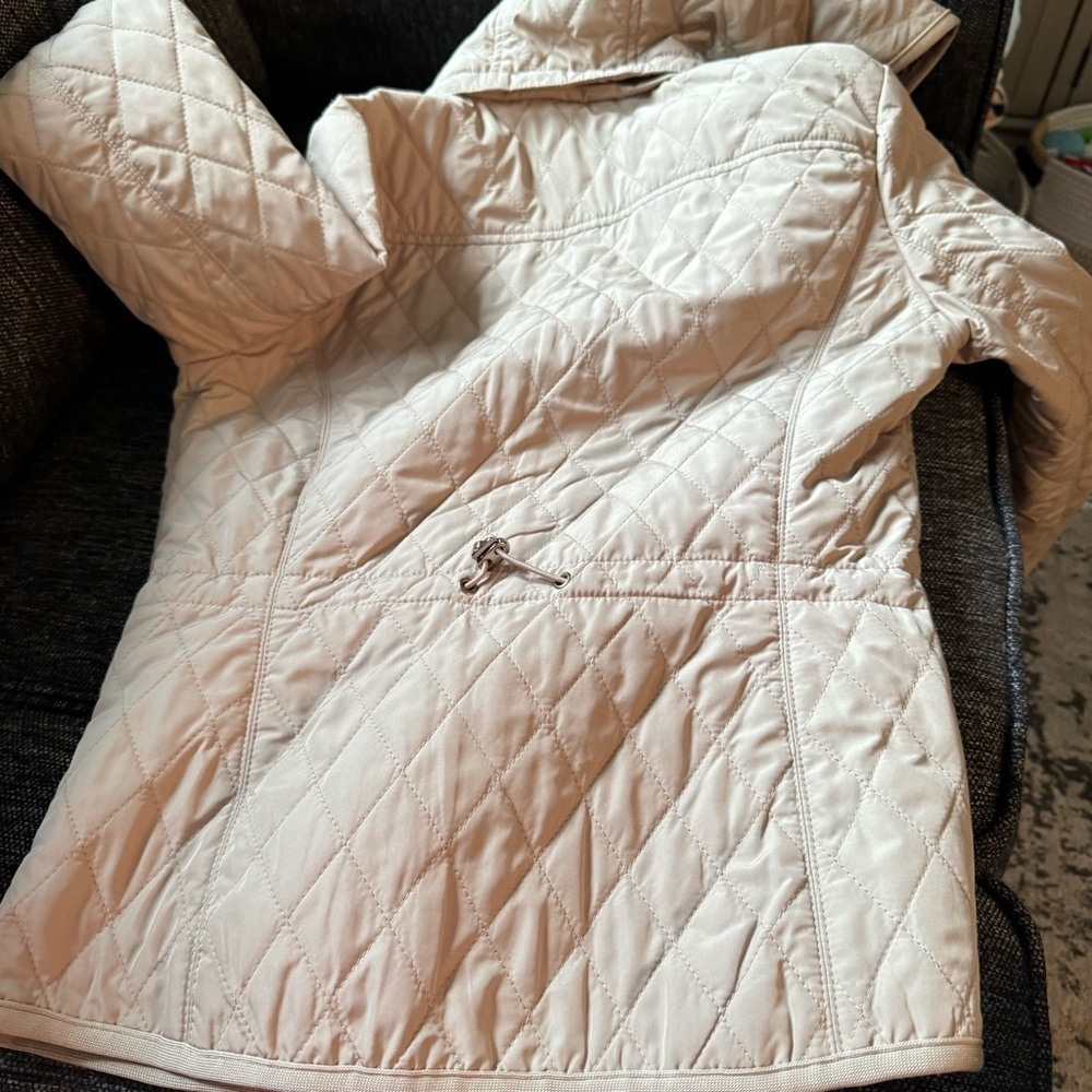 Women's Quilted Jacket - Cream/Beige - Picture 8 of 10